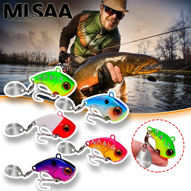 1PC Fishing Lures Fishing Gear Wobble Rotating Metal Sequins Baits  Artificial Hard Baits Outdoor Fishing Tackle