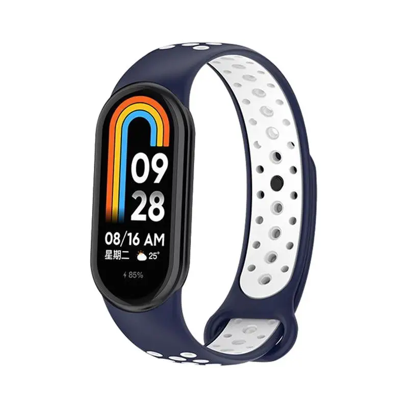 

Silicone Watchband Strap Adjustable Wristband Replacement Silicone Sport Watchband Split Design Two-Color Hole Design For Women