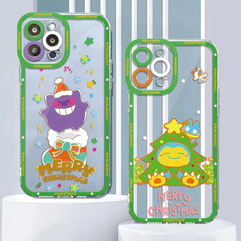 

Clear Phone Case For Xiaomi Poco X3 NFC X3Pro X4Pro M3 Pro Soft Cover for Mi 11 Lite 11T Pro Pokemon Christmas Pikachu Gengar