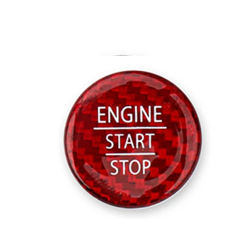 Red Real Carbon Fiber Engine Start Button Cover Sticker