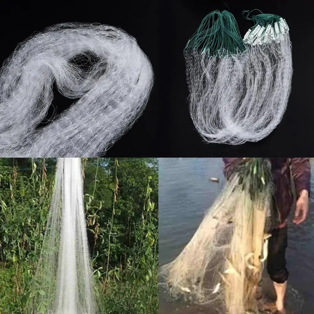 Fishing Traps Fishing Net Outdoor Nylon Durable Material for Hand Casting Single Layer Monofilament Fishing Net Fish Trap Fish Gillnet