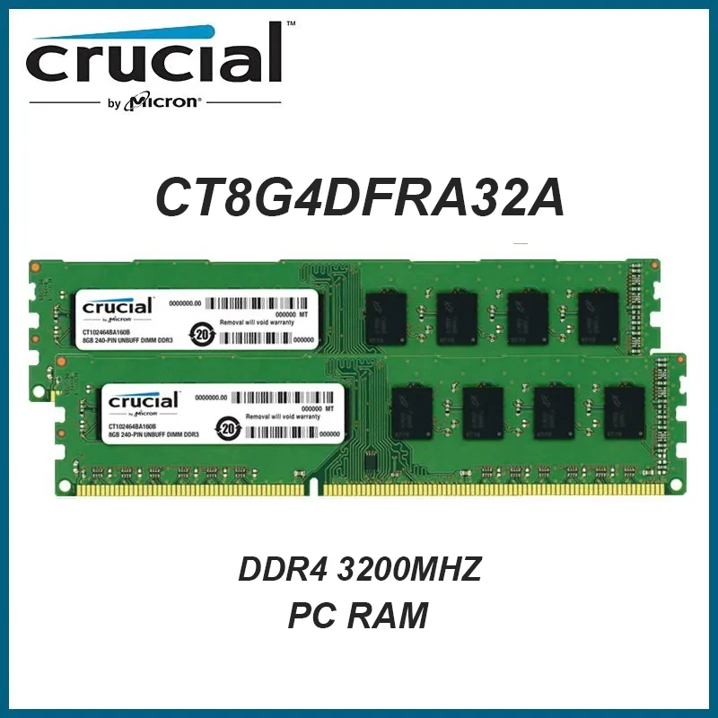 Crucial DDR4 CT8G4DFRA32A PC RAM 8GB 16GB 3200MHz 1.2v DDR4 288PIN