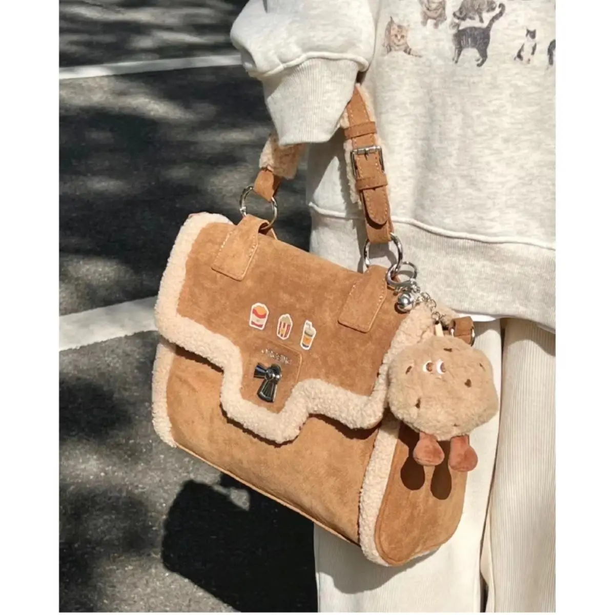 JIAERDI Vintage Brown Tote Bag Women Autumn Winter New