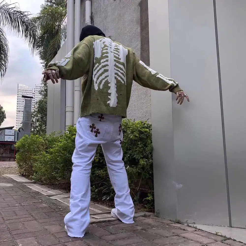 Кардиган женский трикотажный с V-образным вырезом и мультяшным принтом | Женская