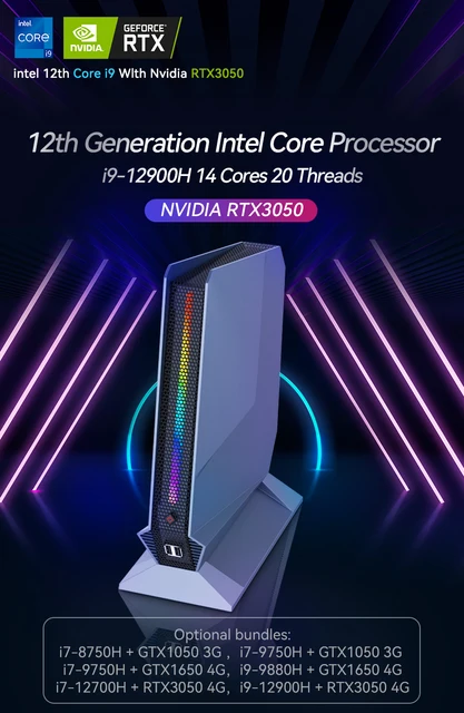  Mini PC Gaming, Intel I7-8750H Mini PC Nvdia GTX1050