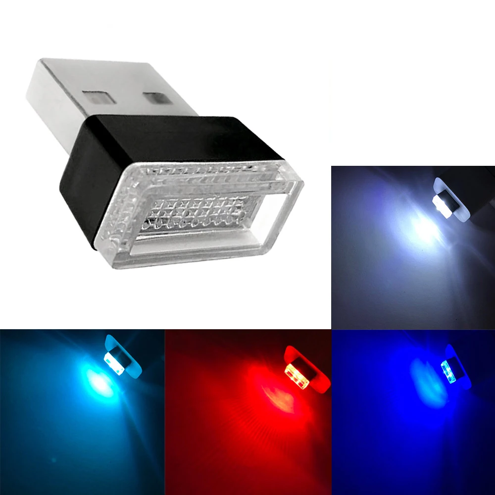Car USB LED Atmosphere Lights Decorative Lamp Emergency Lighting Light PC Portable Plug