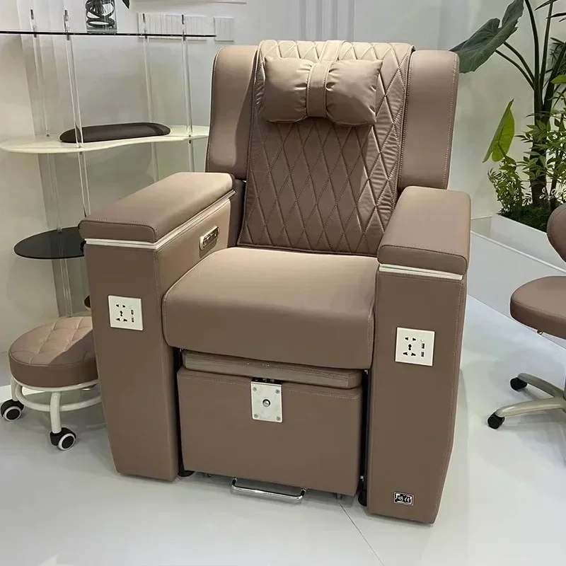 Modern Luxury Nail Salon Furniture Foot Spa Electric Massage Manicure Pedicure Chairs No Plumbing Pedicure Chair With Basin