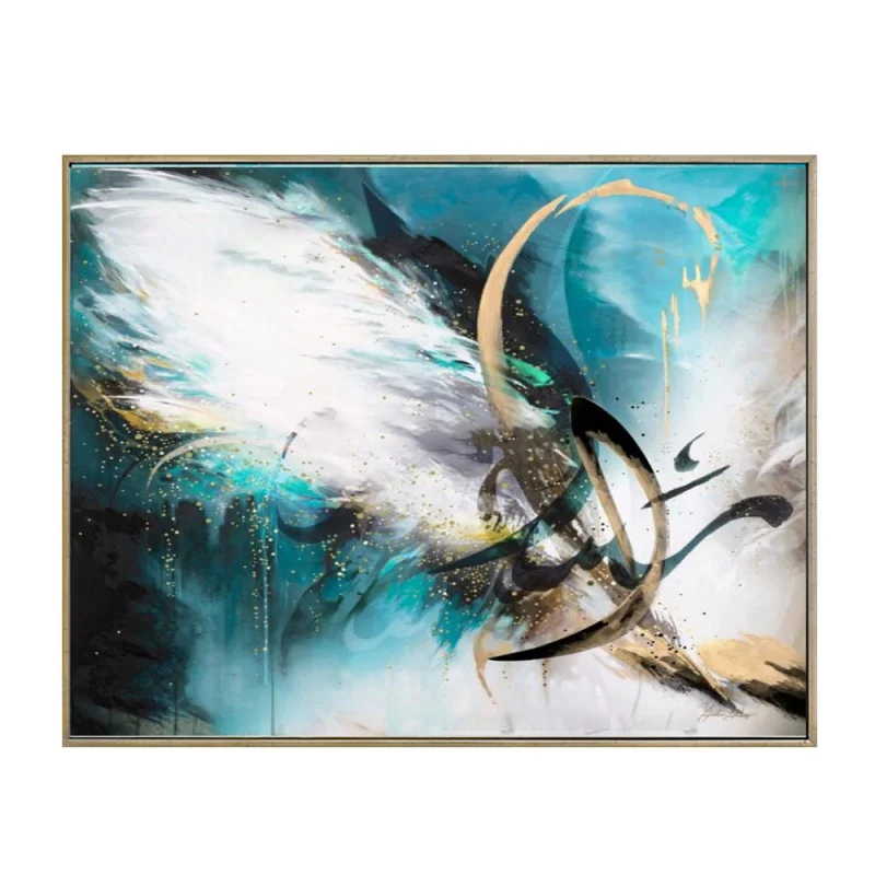 

New Style Art Handmade Abstract Islam Oil Painting on Canvas Modern Islamic and Calligraphy Picture for Wall Decor Hang Painting
