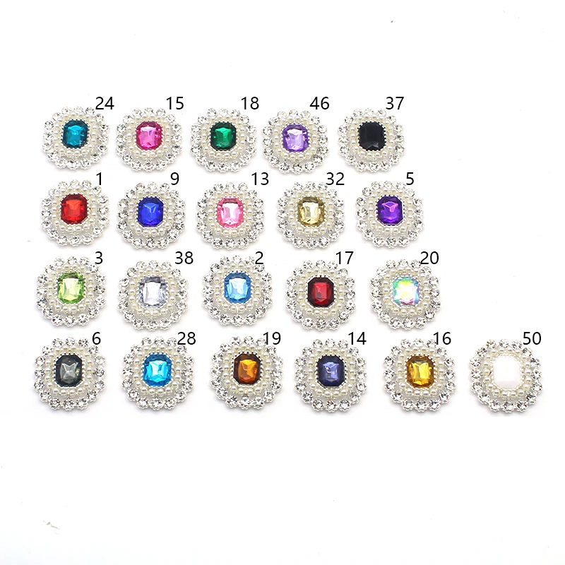 10 Stücke 19*23mm Silber Legierung Strass Perle Zubehör Diy Hochzeit Kleidung Bogen Haarschmuck Dekoration