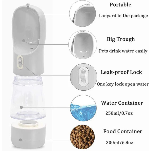 Pet Dog Water Bottle Feeder Bowl Portable Water Food Bottle Pets Outdoor Travel Drinking Dog Bowls Water Bowl for Dogs 2