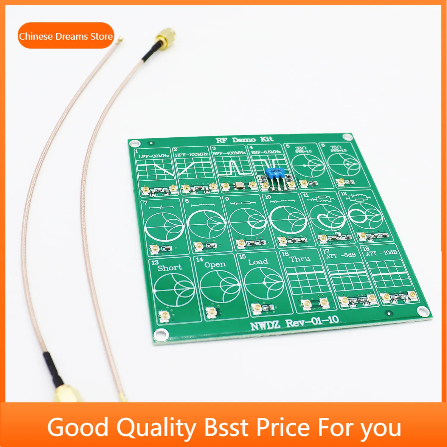 2022 RF Demo Kit for NanoVNA VNA RF Test Board Vector Network Test Filter Attenuator Network Analyzers Electrical Instruments