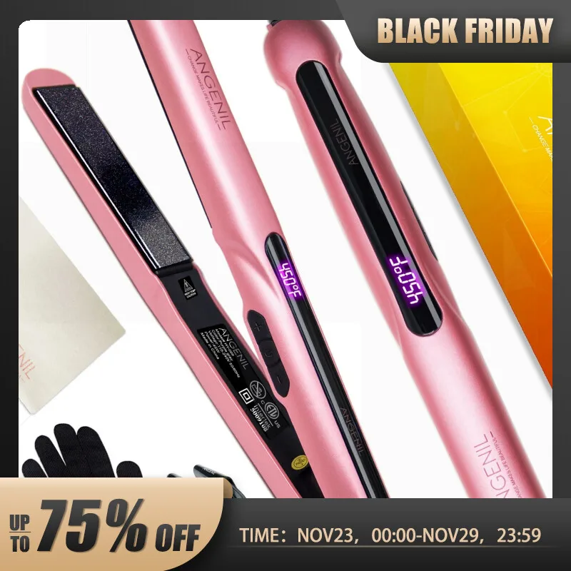 ANGENILArganOilFlatIronforWomenHairStraightenerandCurler2in