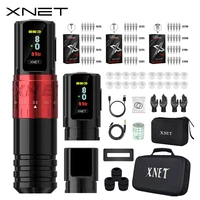 XNET Vipera Wireless Tattoo Machine Kit Adjustable Stroke 2.4-4.2mm OLED Display 60pcs Mixed Tattoo Cartridge for Tattoo Artists 1