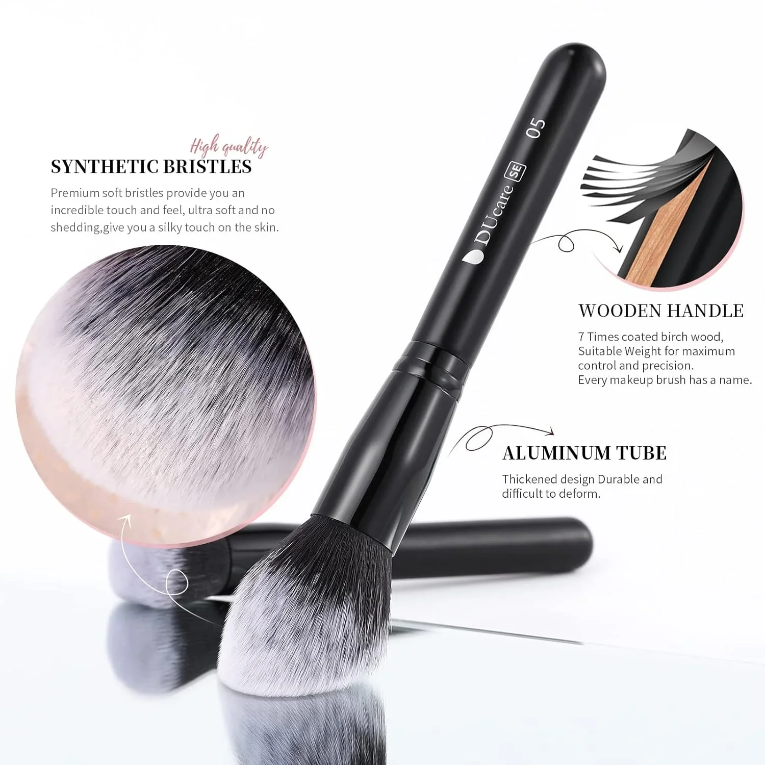 DUcare Black makeup brush Professional Makeup Eyeshadow Foundation Powder Soft Synthetic Hair Makeup Brushes brochas maquillaje 3 DUcare Black makeup brush Professional Makeup Eyeshadow Foundation Powder Soft Synthetic Hair Makeup Brushes brochas maquillaje 3
