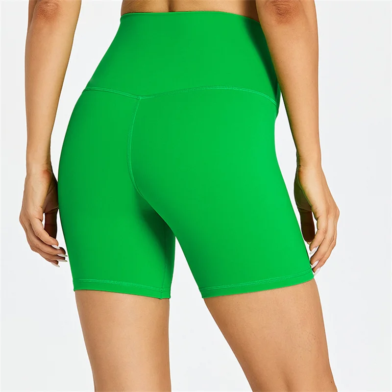 Solid Color Fitness Athletic Tights Women Sports Short Soft High Waist