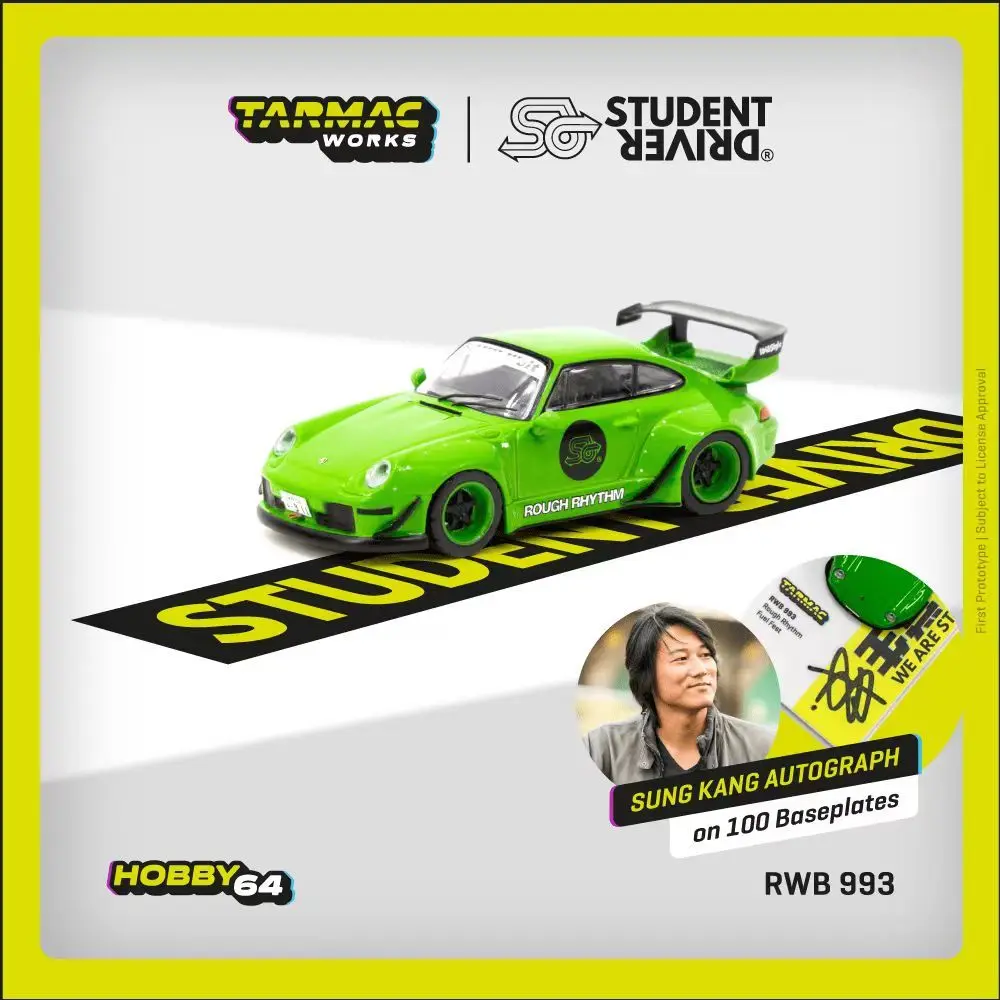 TW 재고 있음 1:64 RWB 993 러프 리듬 연료 페스트 학생 드라이버 다이캐스트 디오라마 자동차 모델 Tarmac Works