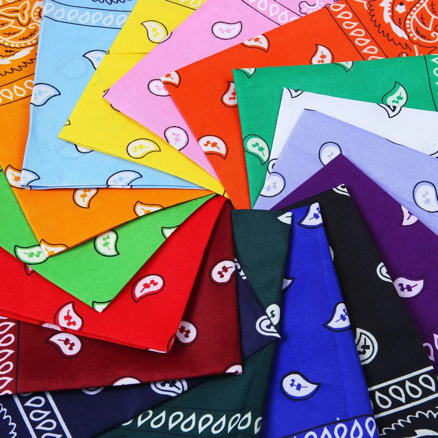 URATOT 16 Pieces Paisley Bandanas Cowboy Bandana Handkerchiefs Paisley Print Head Wrap Scarf, Assorted 16 Colors 2
