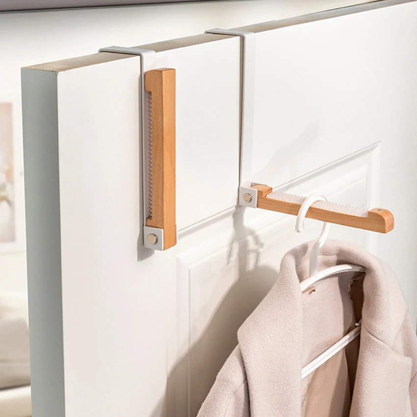 InsBehinddoorWoodHookCoatClothesHolderRackSpaceSavePunch