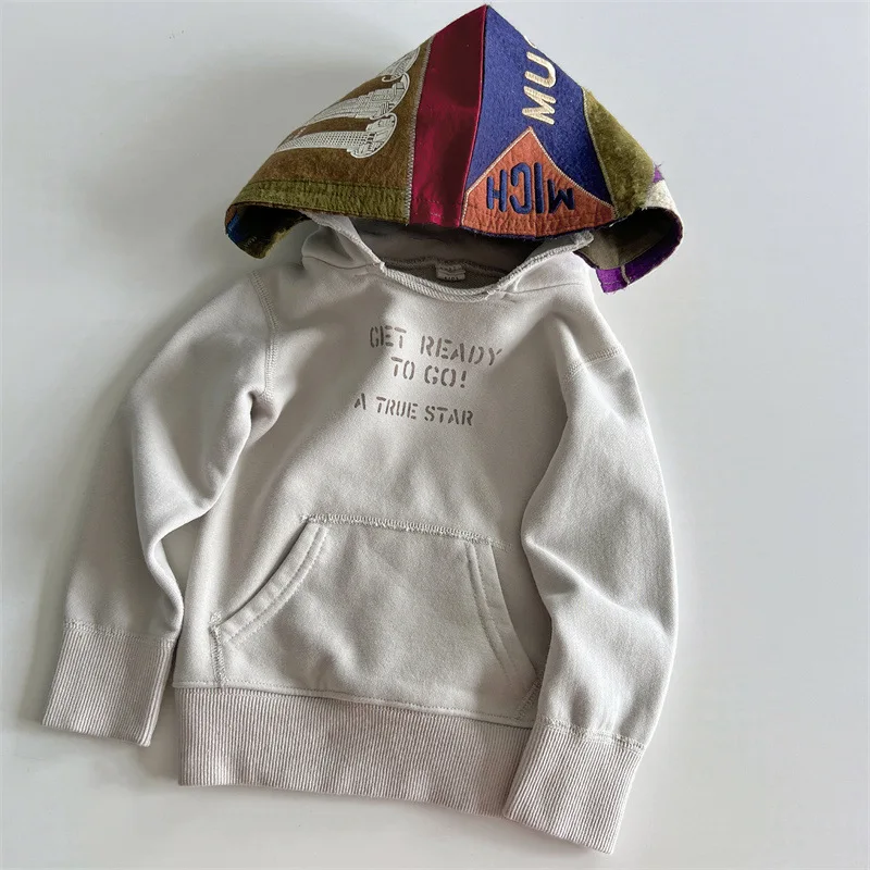 

Children's sweaters boys' pure cotton Japanese retro hooded jacket