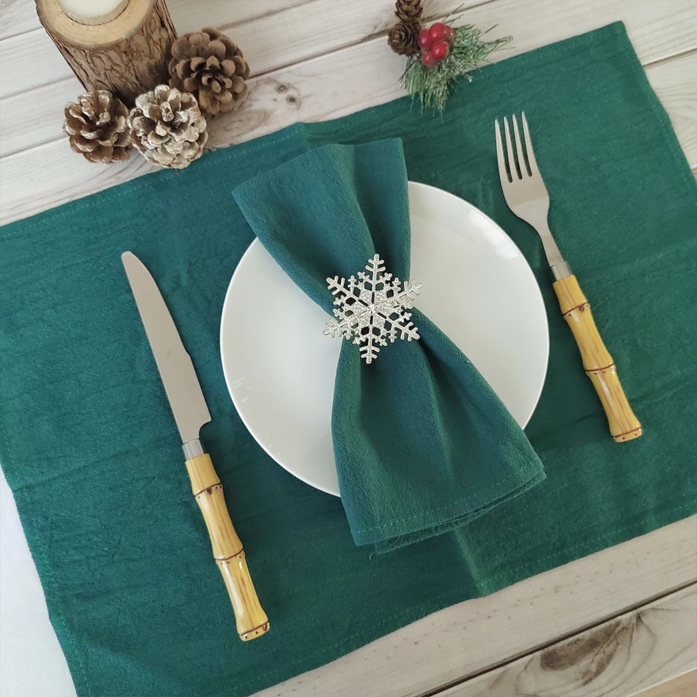 Description Picture 6 of itemSet of 4 Hotel Serving Cloth Napkins 30x45cm Cotton Fabric Serviette Kitchen Tea Table Towels for Farmhouse Wedding Decoration