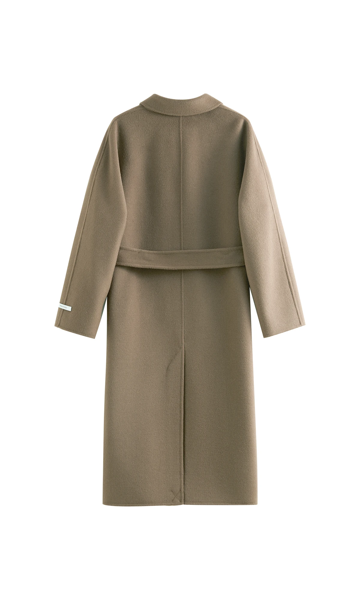 ZIQIAO 100% Wool Coats Classic Double Breasted Long Woolen