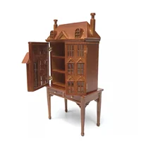 Dollhouse 1/12 Mini Model Toy House Display Cabinet Scene 12 Props Retro Coffee Wooden Children Doll Home Toys Accessories Plays 1