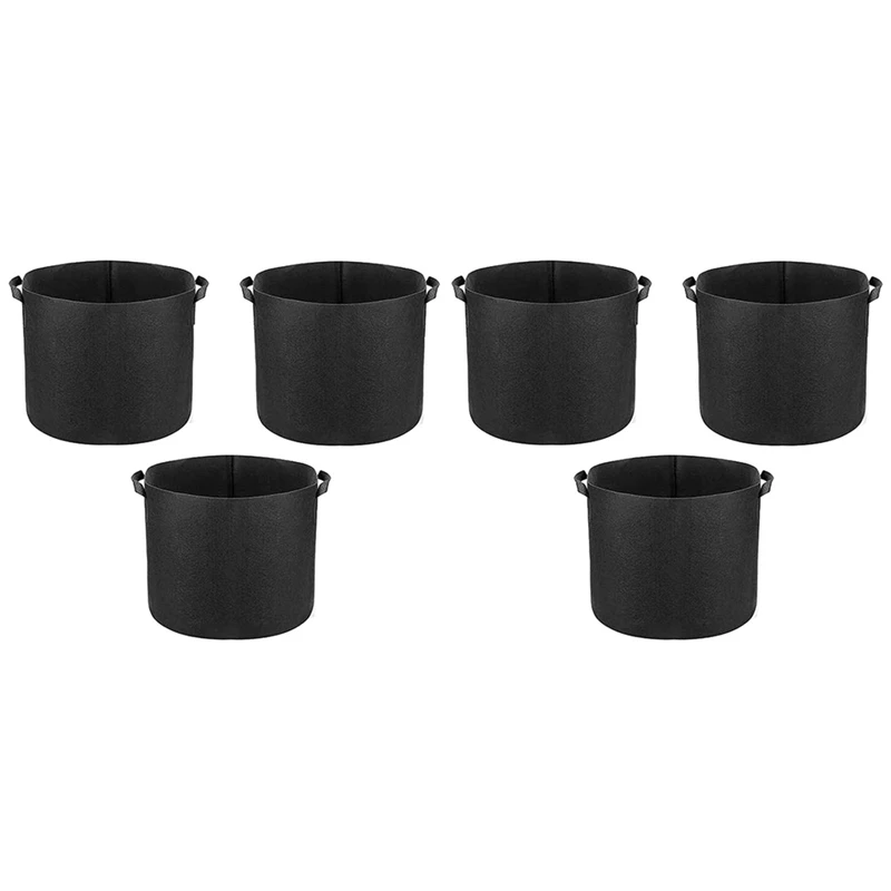 

6 Pack 5 Gallon Grow Bags,Plants Pots With Handles,Indoor & Outdoor Grow Containers For Plants,Vegetables And Fruits