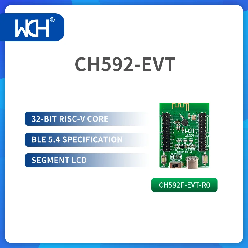 Evaluation Board PCB Board PCB Board Assembly Printed Circuit Board 1/2Pcs/Lot CH592 Evaluation Board Bluetooth Low Energy(BLE) 5.4 USB 2.0 Full-Speed Segment LCD 2.4Ghz RF