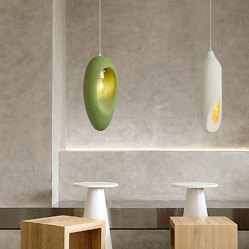 

Nordic Minimalist Wabi-sabi Wind Led Pendant Lights Lustre Restaurant Bar Home Decor Dining Room Bedroom Bedside Hanging Lamp