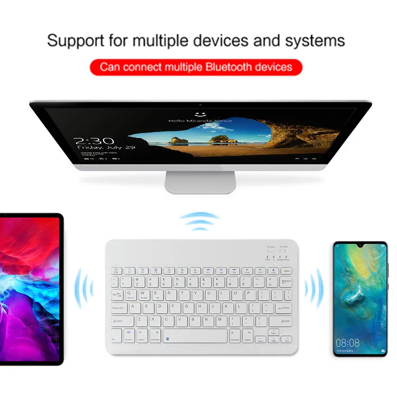 AJIUYU Mini Bluetooth Keyboard Wireless Keyboard Rechargeable For Phone Tablet Huawei Xiaomi Samsung For Android ios Windows