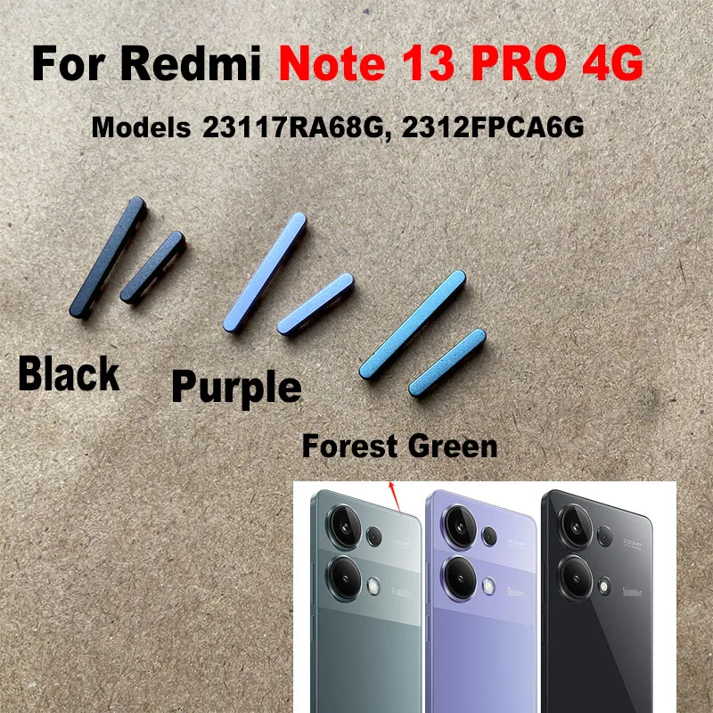 Side Button Buttons Power Volume Switch On Off Keys Replacement Repair Parts for Xiaomi Redmi Note 13 PRO 4G 5G