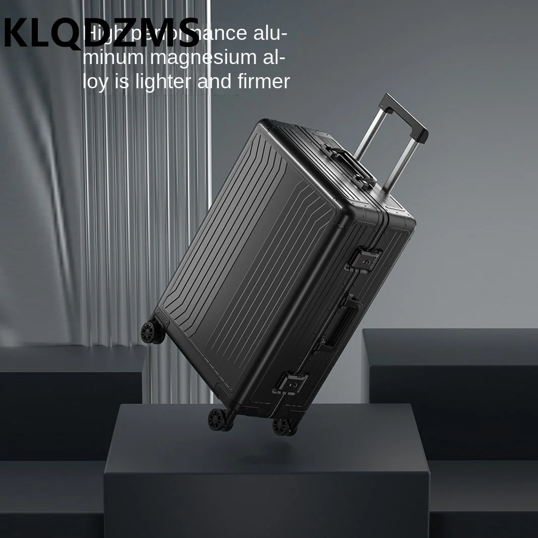 

KLQDZMS Luggage Travel Bag 20 Inch Boarding Box 24 "28" All Aluminum Magnesium Alloy Business Trolley Case with Wheels Suitcase