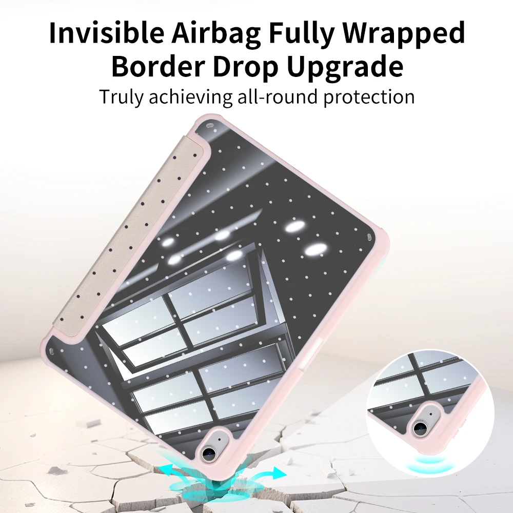 Sleek Black Polka Dots Trifold Magnetic Smart Cover