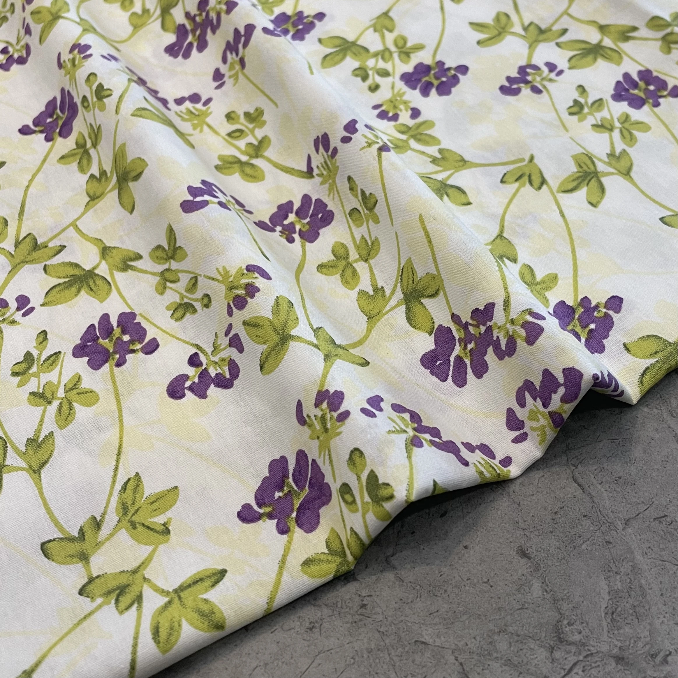 145x50cm Cotton 40s Sweet Willow Leaves Like Liberty Fabric Digital Printing For Sewing Cloth Dresses Skirt Kids Designer Tissus