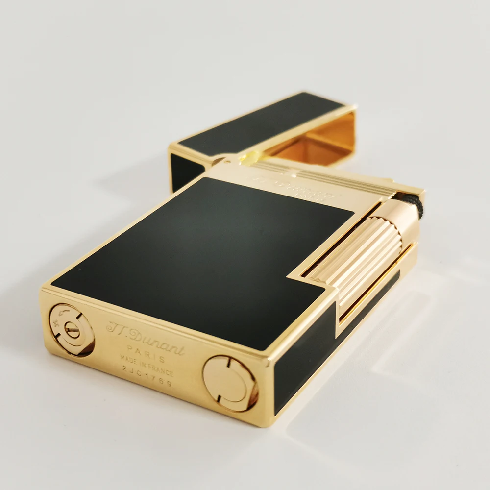Dunant Brass Lighter Black Lacquer Butane Gas Tobacco Cigar Cigarette Smoking Gadgets Gentleman Male Fathers' Day Gifts butane gas lighter cigarette lighter