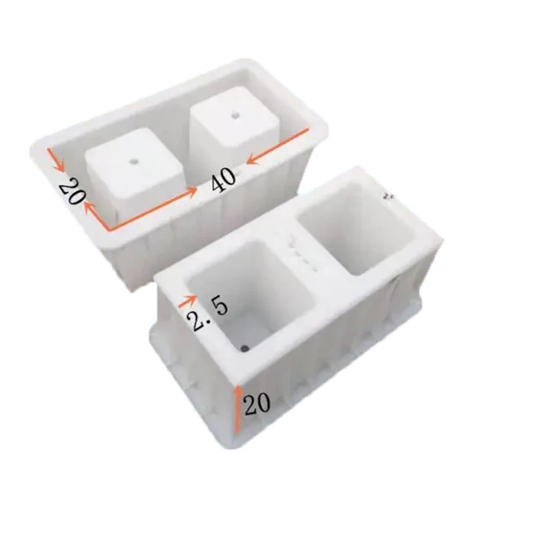 Double hole hollow square mold river slope protection 40x40x20cm brick