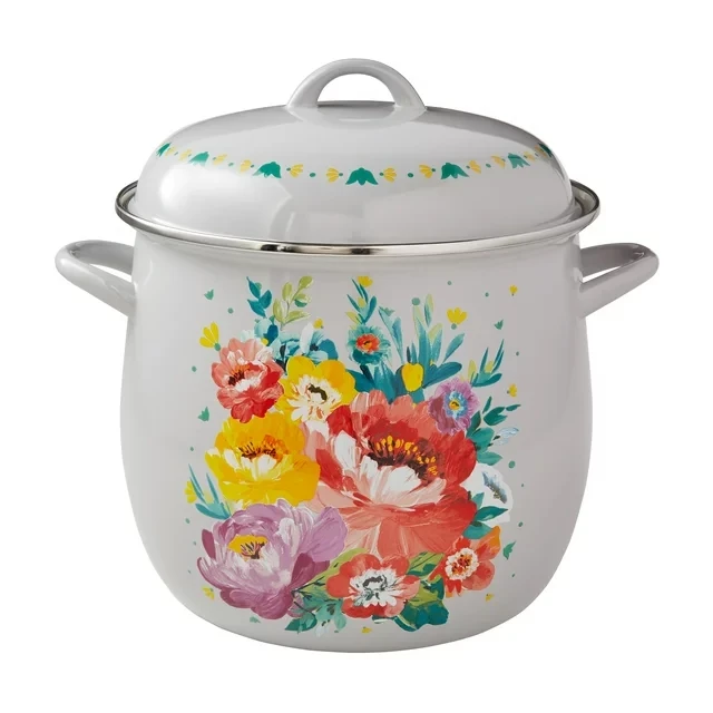 

Sweet Romance 12-Quart Enamel on Steel Stock Pot, Gray