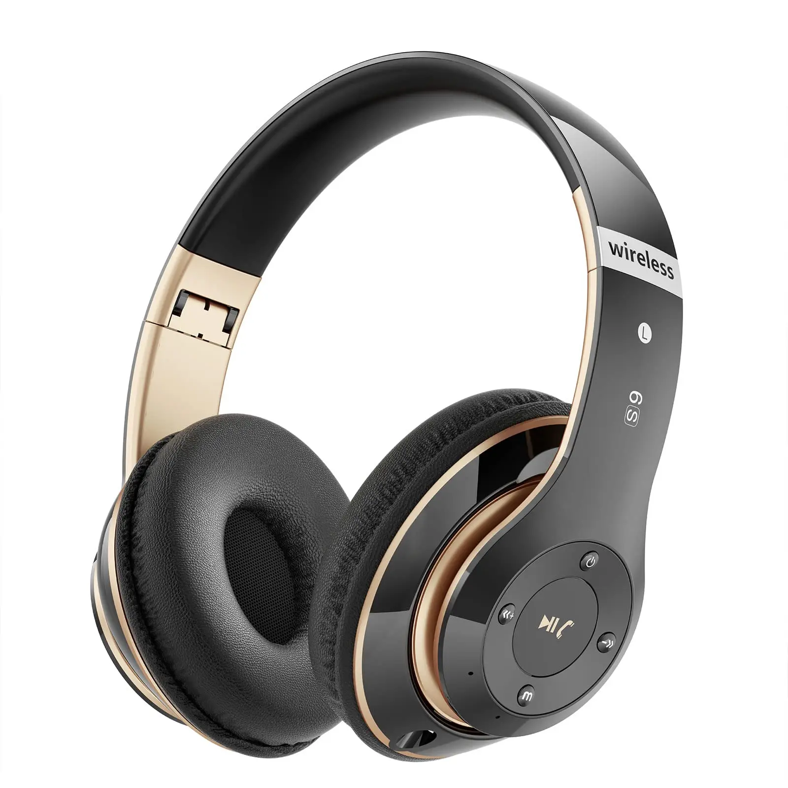 

Bluetooth Headphones Over Ear, 6S Foldable Wireless Headphones with 6 EQ Modes, 40 Hours Playtime HiFi Stereo Headset with Mic