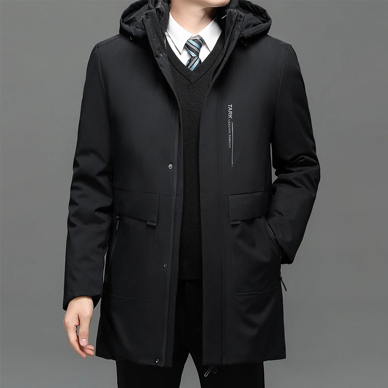 Mens Hooded Jackets Casual Outwear Long Parkas Men New Autumn Winter Warm Waterproof Parkas Jacket Coat 2 PIECES Winter Parkas - 4