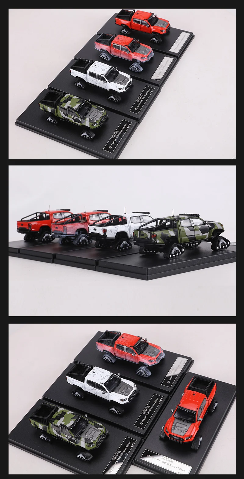 GCD 1:64 Tacoma Snow Car Alloy Model Car Includes Accessories 