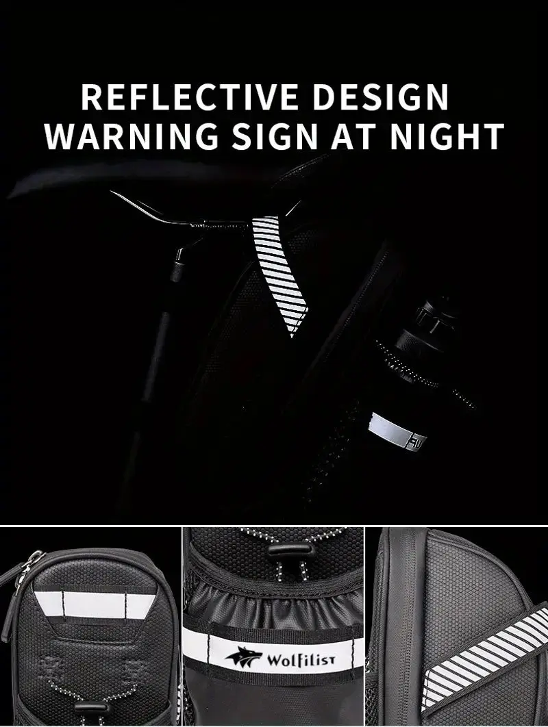 Description Picture 3 of itemWOLFILIST Bike Seat Bag with Water Bottle Holder Bag, Reflective Bicycle Saddle Bag Bike Accessories Waterproof, and Ultra Light