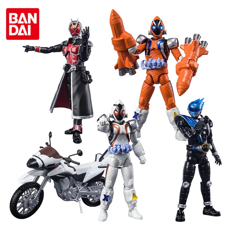 

BANDAI Original SHODO-X14 Masked Rider Kamen Rider Wizard Fourze Rocket Motorcycle Meteor Joint Movable Anime Action Figure Toys