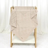 Baby Blanket Cotton Knit Newborn Boy Girl Bedding Quilt 90*70CM Infant Stroller Swaddling Fashion Solid Loving Plaids Super Soft 2