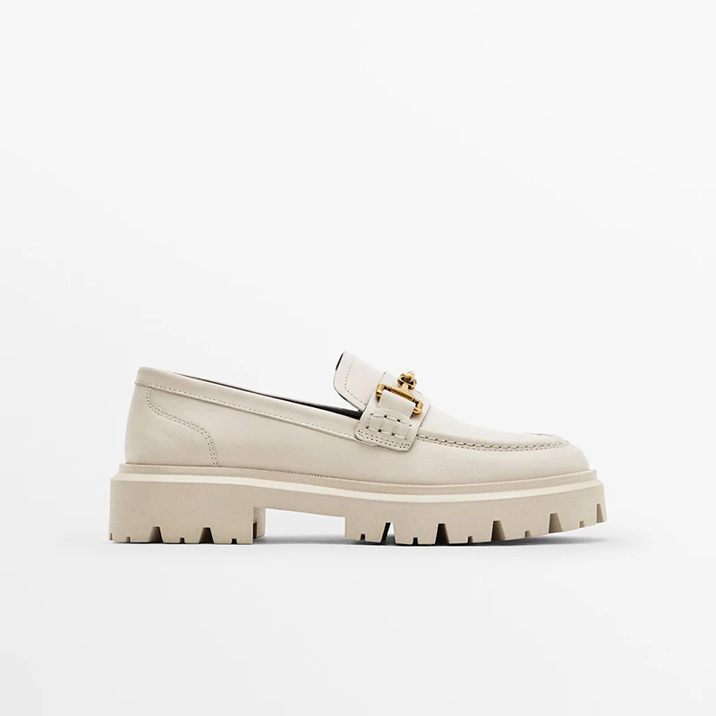 Spring Autumn Fashion Genuine Leather Platform Shoes Animal Print Women Simple All-match Casual Loafers Female