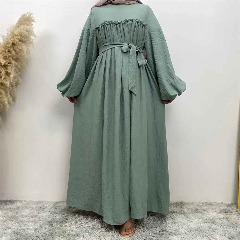 Plain Abaya Crepe Muslim Long Dress Ramadan Eid Loose Abayas for Women Islam Prayer Outfit Hijab Robe Dubai Turkey Modest Kaftan