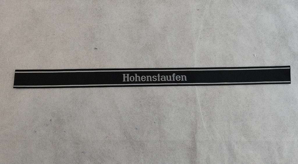 WWII GERMAN ELITE GUARD HOHENSTAUFEN PANZER DIVISION ENLISTED BEVO CUFF TITLE