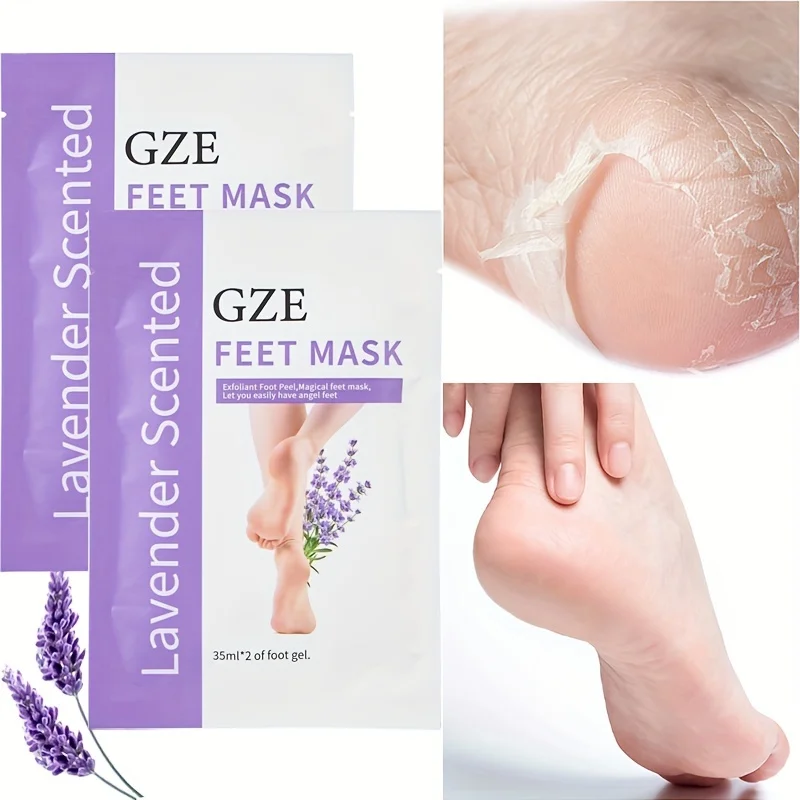 Foot Peel Mask GZE Foot Peel Mask Skin Exfoliating Foot Masks for Dry Rough Cracked Feet Heels Callus Dead Skin Remover Feet Peeling Mask
