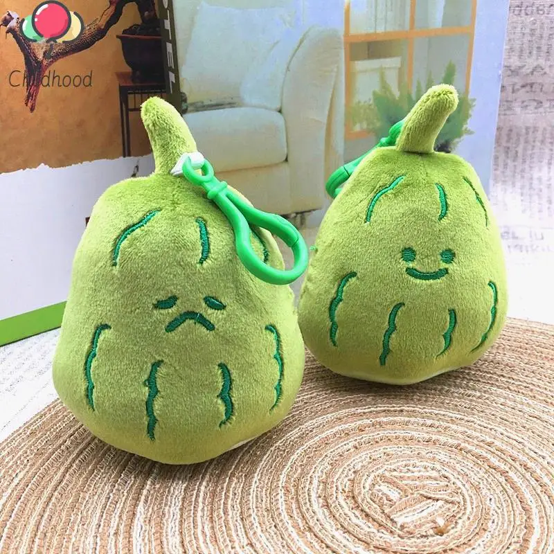 

1Pc Double-sided Bitter Gourd Plush Toy Key Chain Cartoon Melon Vegetable Doll Pendant Key Ring Backpack Charms Car Bag Decor