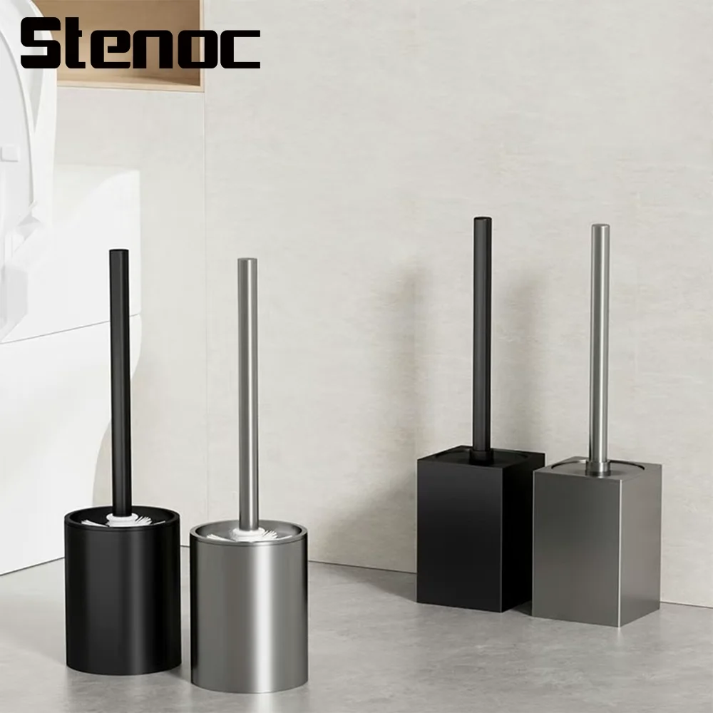 ไม่มีหมัดวงกลม/สแควร์แปรงทําความสะอาดห้องน้ําติดผนังห้องน้ําผู้ถือแปรงห้องน้ําเครื่องมือทําความสะอาดอุปกรณ์ห้องน้ํา 1