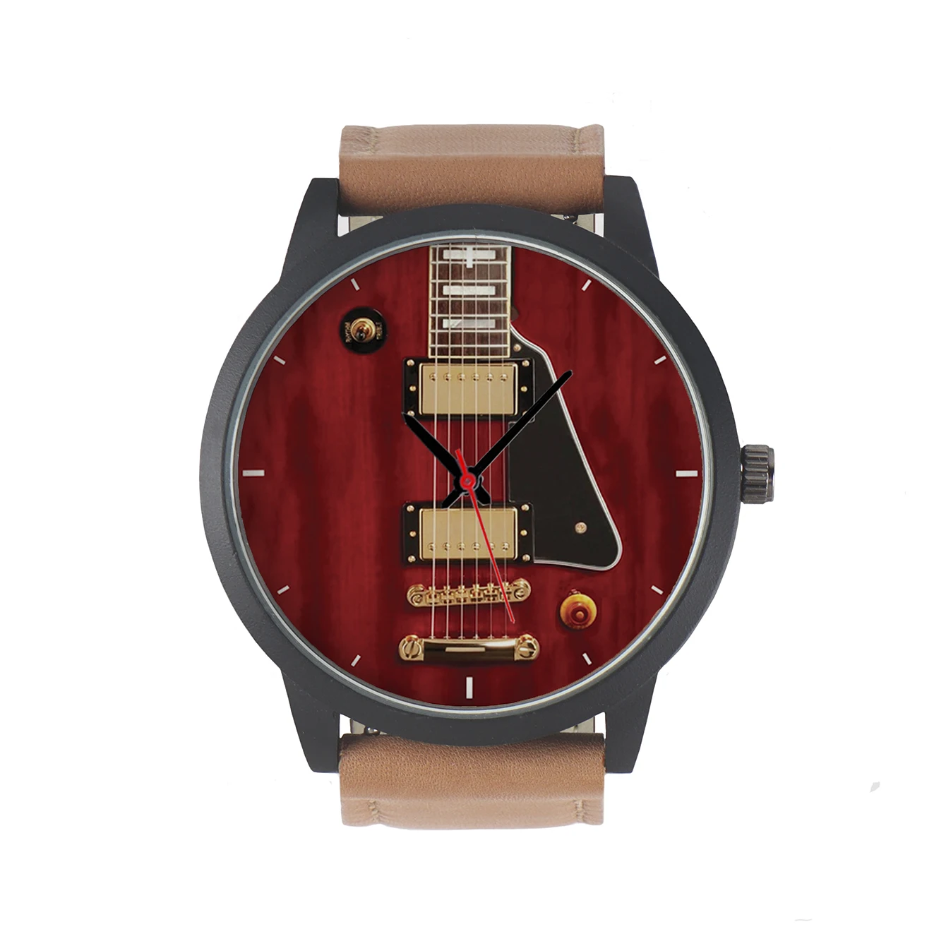 Factory Direct Guitar Bass Design Customized Dial Fashionable Cool Decorative Men's Quartz Wrist Watch Gifts For Musician